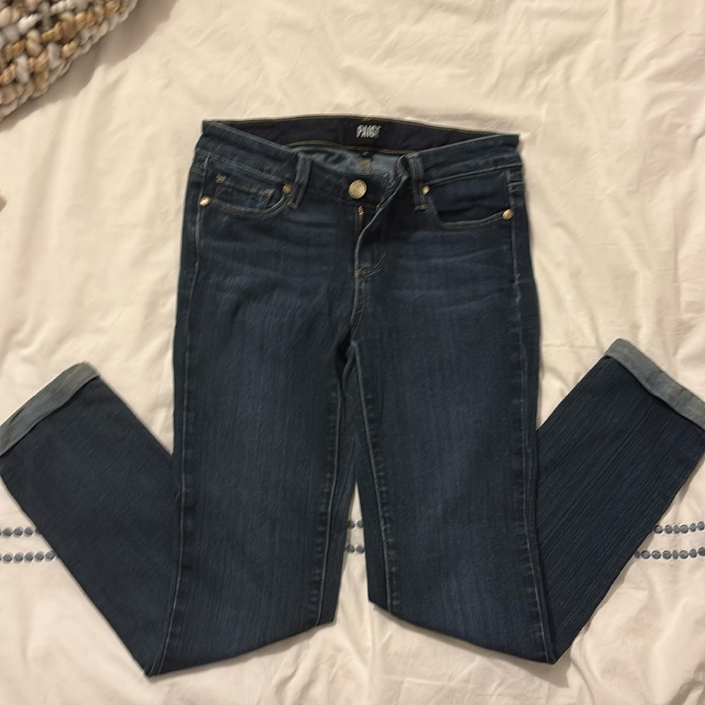 Paige premium denim skyline crop dark wash